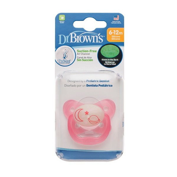 Продукт Dr.Brown's - ортодонтска залъгалка 6 м+ светеща - 0 - BG Hlapeta